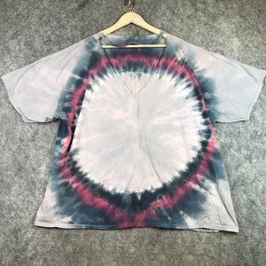 Rolling Stones Shirt 3X Distressed Tie Dye Choker Cut Out Front Gray Graphic Tee